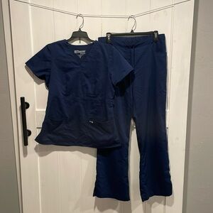 Grey's Anatomy Dark Blue Scrubs Size M Top and Bottom